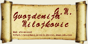 Gvozdenija Milojković vizit kartica